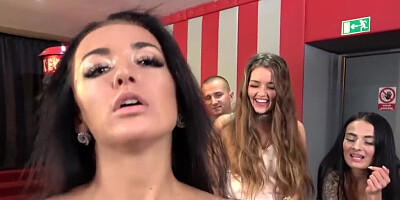Attractive brunette is getting fucked and her bf loves it