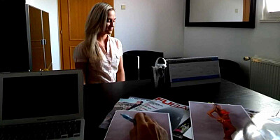Sexy Blonde Student Fucks Model Agent