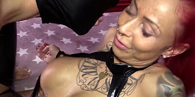 Stud penetrates fragile porn actress with red hair