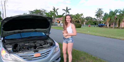 Not only impudent driver helped girl but penetrated her