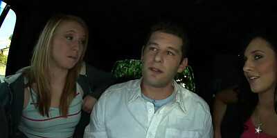 A dude gets his dick in three women in the back of a van