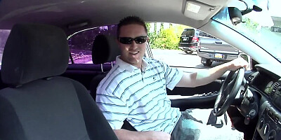 Three naughty teens sucks cock of surprised fellows right in car