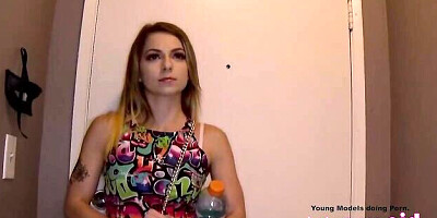 Stunning Alana Summers - backroom casting trailer - LA New Girl