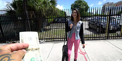 A kinky slut with a nice pair of small tits is opening up her mouth