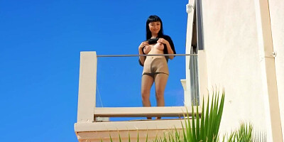 Petite Japanese MILF analyzed by her tall black neighbor