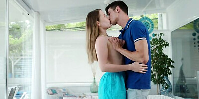 Anal pound in the cowgirl pose with a long-legged girlfriend Amalia Davis