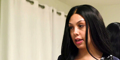 Cute brunette with big booty is schlonged for V Day