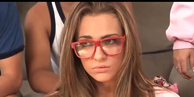 Gorgeous sorority pledge attends her very first college fuck-a-thon