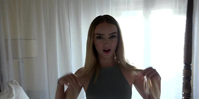 Maria Kazi sucks cock and mounts it while riding in POV