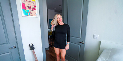 Sweet Vickie gives this dude a handjob and takes a facial