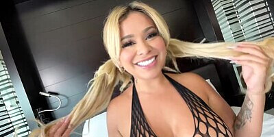 Big booty instagram model alva jay gets a thick dick slammed in her holes