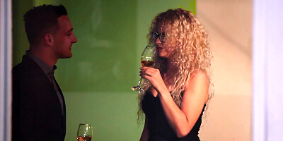 Nerdy blonde girl Angel Diamonds in wild hardcore scene
