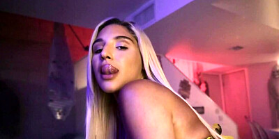 Naughty blonde celebrates Halloween on top of BF's fuckstick