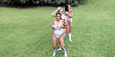 Tough Bailey Brooke and Mia Martinez at ass fuck scene