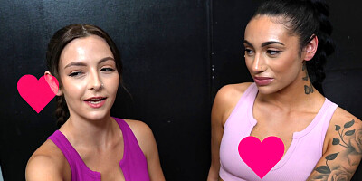 Three ravishing babes are having a blowjob competition