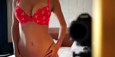SEX IN FRONT OF THE MIRROR WITH A BEAUTIFUL GIRL WITH GORGEOUS BREASTS