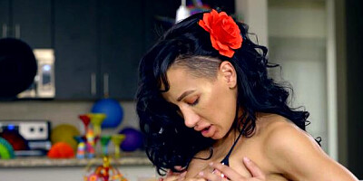 NFBusty: Amia Miley wearing bikini next to Ryan Driller