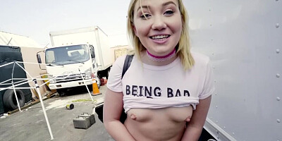 Tiny girl finds a way to pay with her pussy