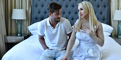 Busty MILF teases stepson with the view ahead of sex