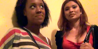A guy is trying to convince two girls to have sex with them