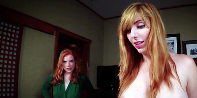 Bombastic redhead is a horny stepaunt who loves riding hard