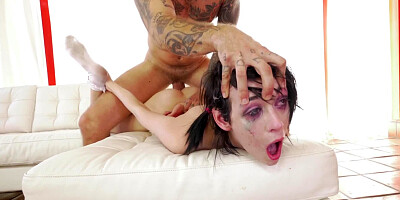 A bitch that loves cock also uses her large sex toys close up