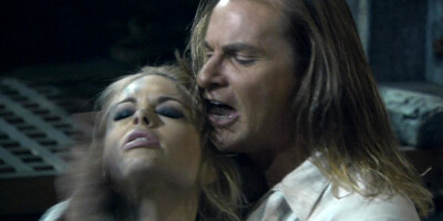 Two gorgeous pirate bitches are in a threesome on the captains bed