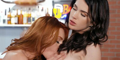 Hot and Mean - Evelyn Claire wearing skirt hair pulling in bar