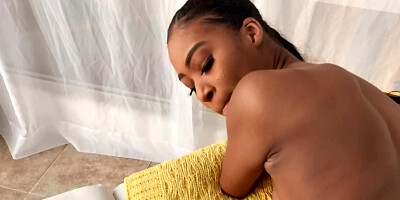 Bubble butt ebony Isla Biza is having POV casting couch