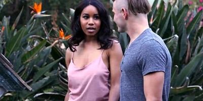 Man penetrates Mulatto with natural tits