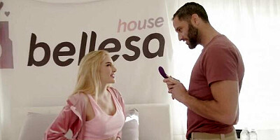 Modest Damon Dice and Kenzie Anne's muscular men scene