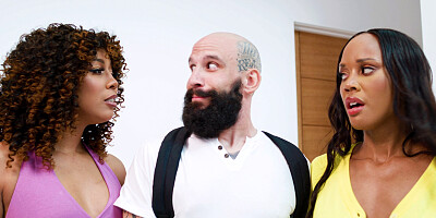 Two babes dealing with the tastiest white dick ever