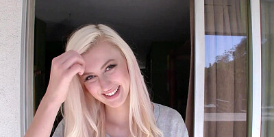 Enjoyable honey with blonde hair in her first porn video ever