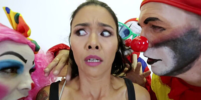 A fine little lady is with guys and girls and she is receiving a dick