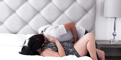 Beautiful busty brunette Mia Sanz likes hard dick-riding so much