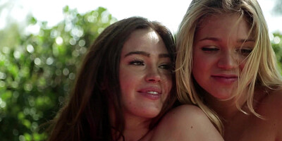 Two sweet lesbians love licking pussy and they love handling tits