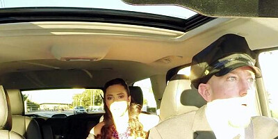 MILFsLikeItBig - Huge boobs Ariella Ferrera blowjob in limo