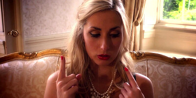 Curvy blonde starlet needs two hard peckers for her tight holes