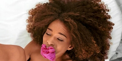 Lesbian redhead pays so she can lick the black skinny's pussy