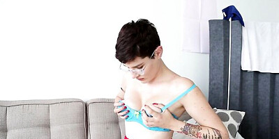 Sweet solo masturbation with a short-haired brunette Peachy A