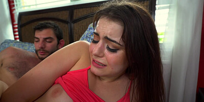 Slutty little brunette bitch with a nice butt gets slammed so hard