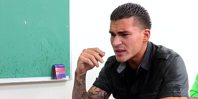 A sexy teacher is getting her pussy licked by her student