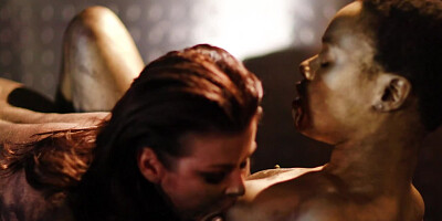 Brunette milf artist enjoys lesbian action with her model