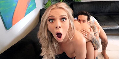 Slender blonde actively squirts during intense sex with inked stud