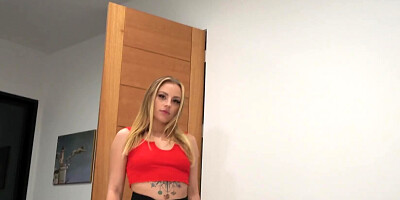 Inked blonde Anna Claire Clouds sucks cock clean after riding cock