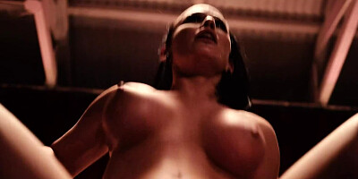 Busty brunette MILF copulates with dangerous guy in strange room