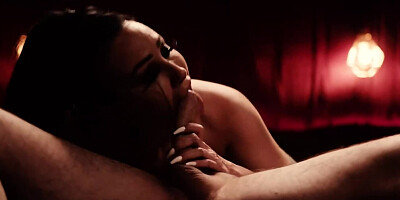 Busty brunette MILF copulates with dangerous guy in strange room