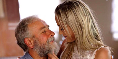 Lustful old teacher has oral sex with young coed