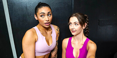 Lucky fitness instructor fucks three horny chicks in the gym
