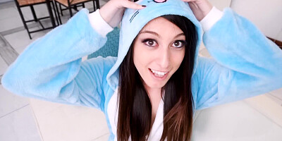 Total cutie in her pajamas is in need of a big cock